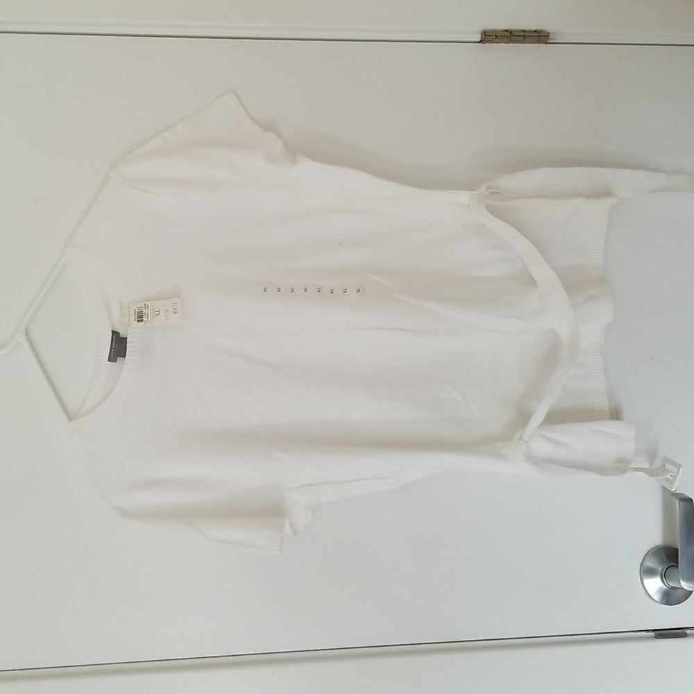 White Ann Taylor Sweater with Belt - size XL